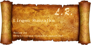 Linges Ruszalka névjegykártya